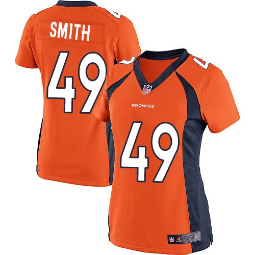 Women's Limited Dennis Smith Nike Jersey Orange Home - #49 NFL Denver Broncos